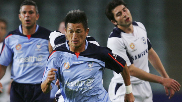 Kazuyoshi Miura in action against Victory.