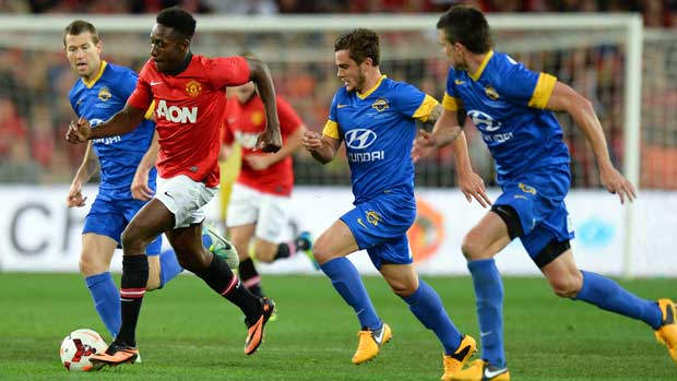 Danny Welbeck in action for Manchester United against the Hyundai A-League All Stars in 2013.