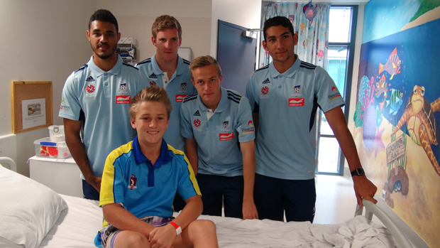 Sydney FC Players With Cooper Guest