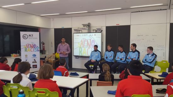 Sky Blues Say No To Racism During Visit