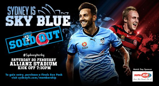 Sydney Derby Sells Out For Fifth Consecutive Time